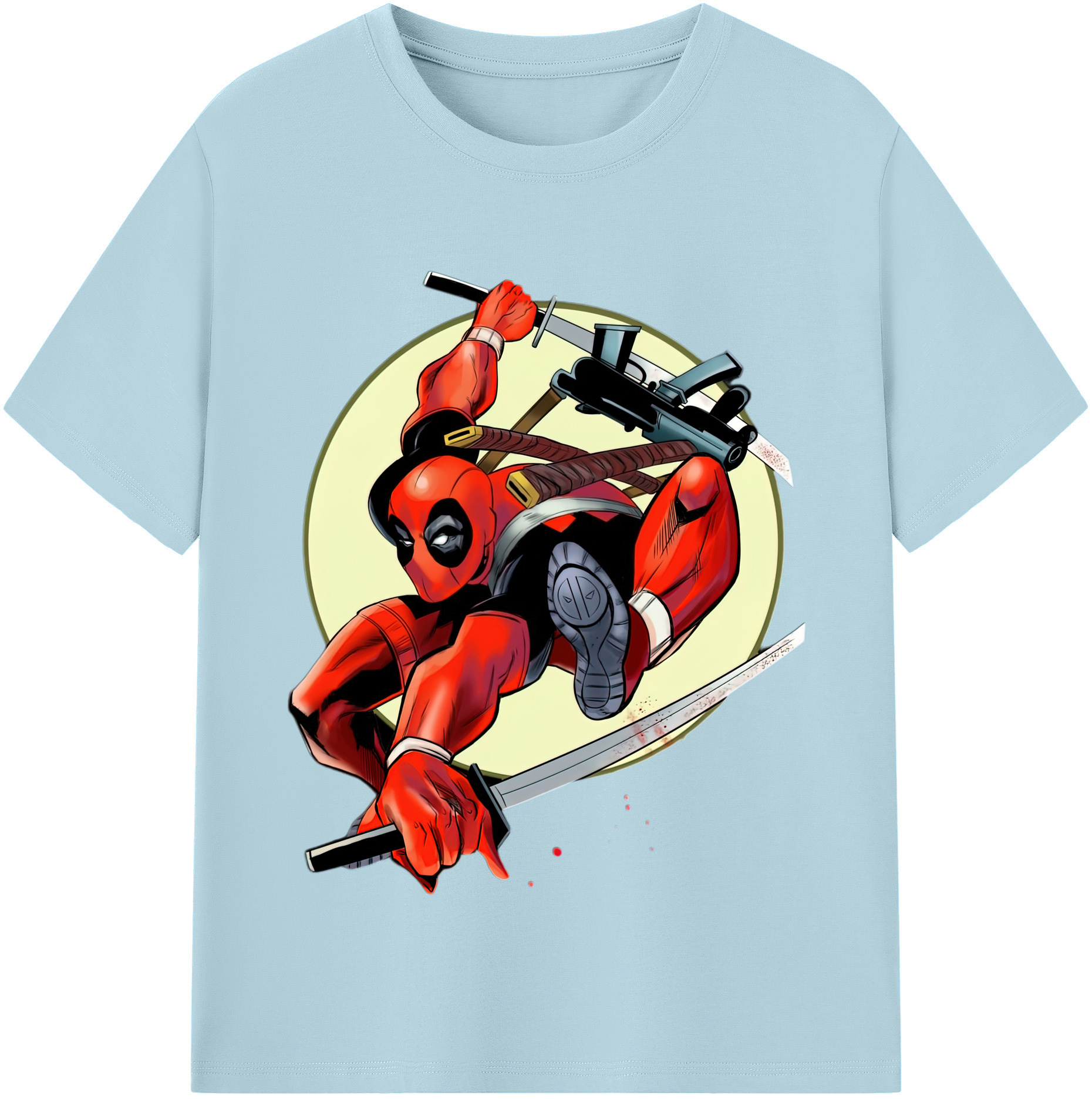 （画像用） Deadpool デッドプール 綿100％半袖Tシャツ（フロントプリント）